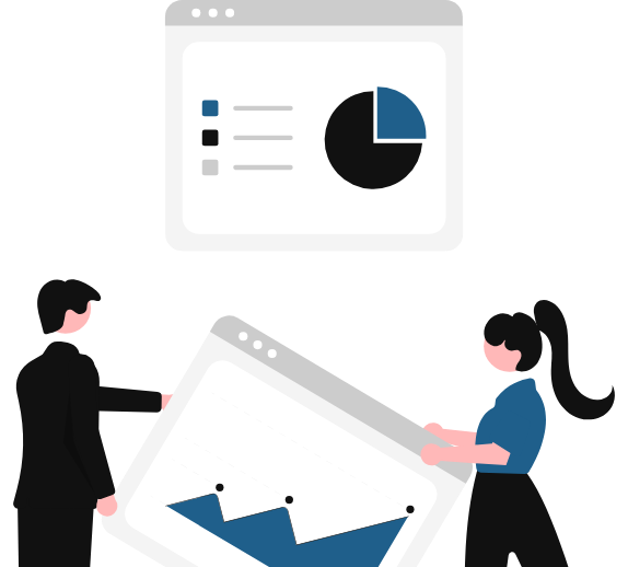 業務の内訳を記録して分析するイラスト